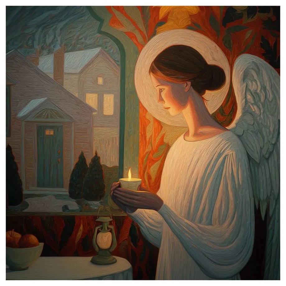 Obraz anjel so sviečkou