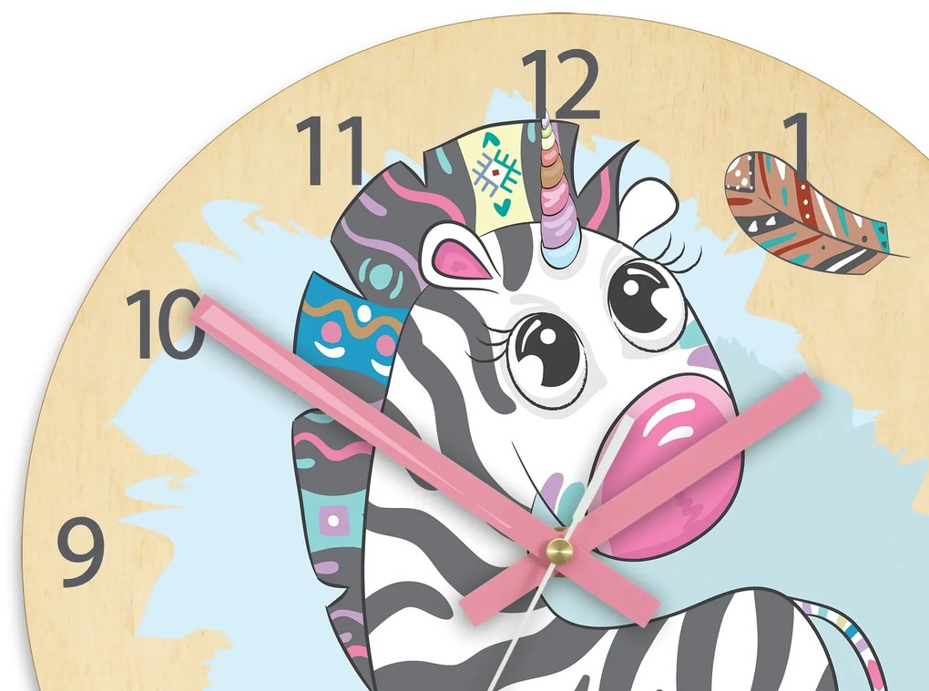 Detské nástenné hodiny Ami Zebra 30 cm viacfarebné II