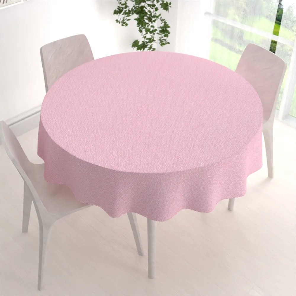 Biante Bavlnený okrúhly obrus Sandra SA-256 Ryža na ružovom Ø 110 cm