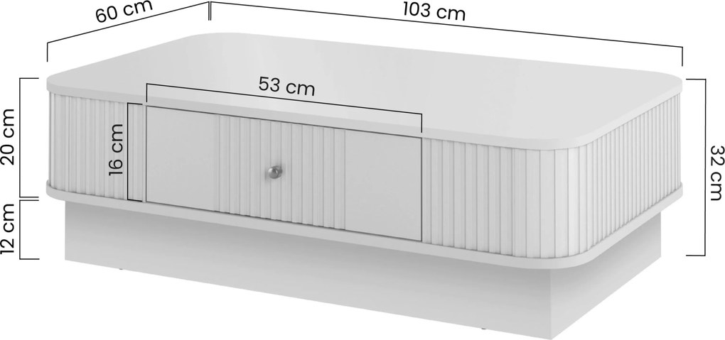 Konferenčný stolík Vespera 103x60 cm na sokli - kašmírová / orech / zlatá