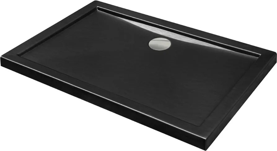 Besco Obdĺžniková sprchová akrylátová vanička ALPINA NEW SE R 100x80 (120x80, 120x90) B SlimLine Stone Effect BESCO-Rozmery: 100x80