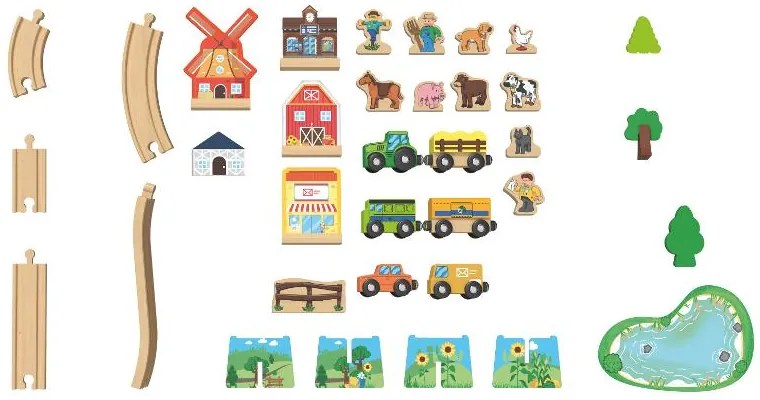 lupilu® Drevená železnica L (farma) (100395198)