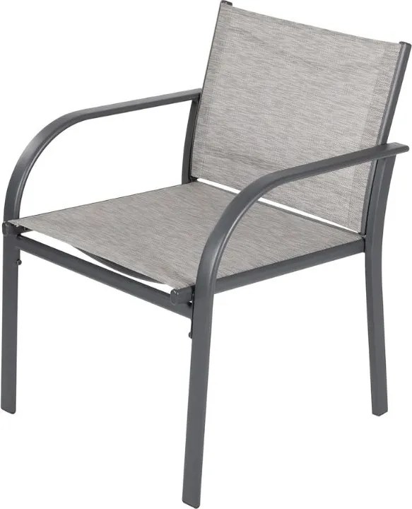 Záhradný set LOUNGE s kreslami, lavicou a stolíkom, sivý