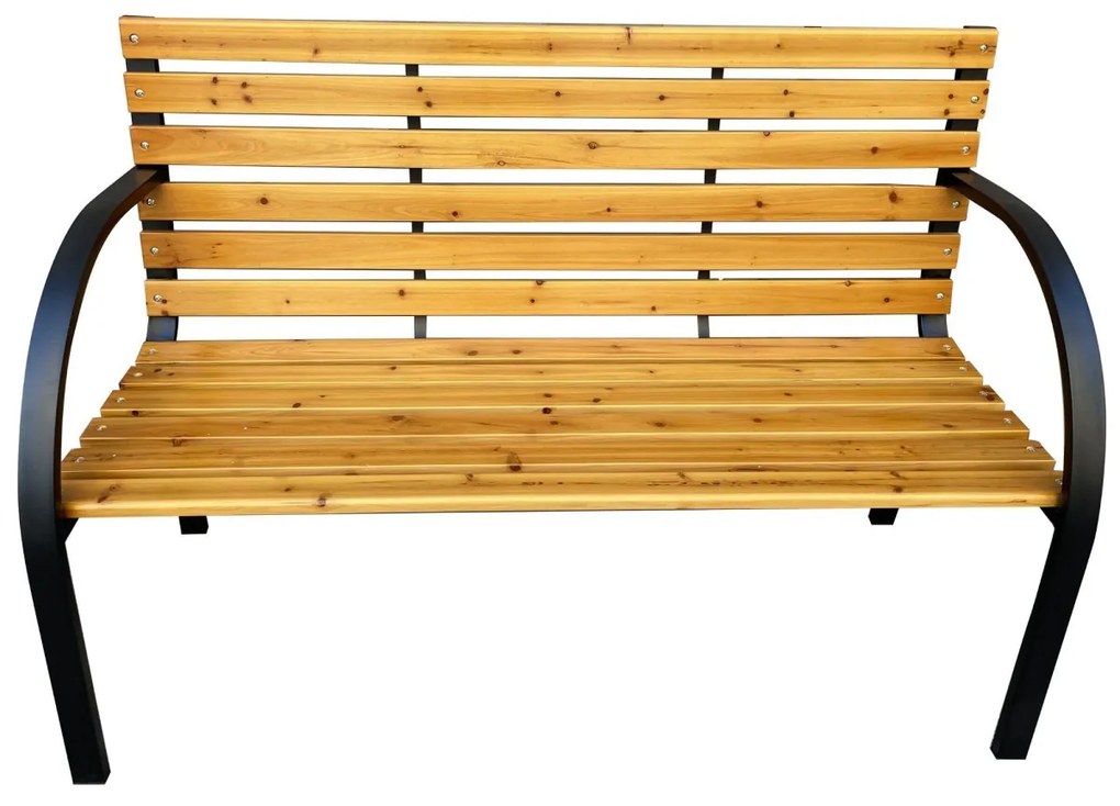 Záhradná lavička DALIA čierna/jedľové drevo