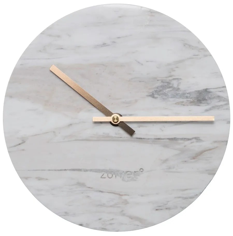 Biele nástenné mramorové hodiny Zuiver Marble Time