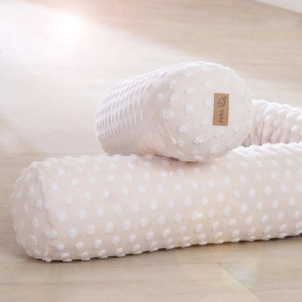 Béžový mantinel do postieľky s prímesou bavlny 170 cm Frosty Almond – Roba