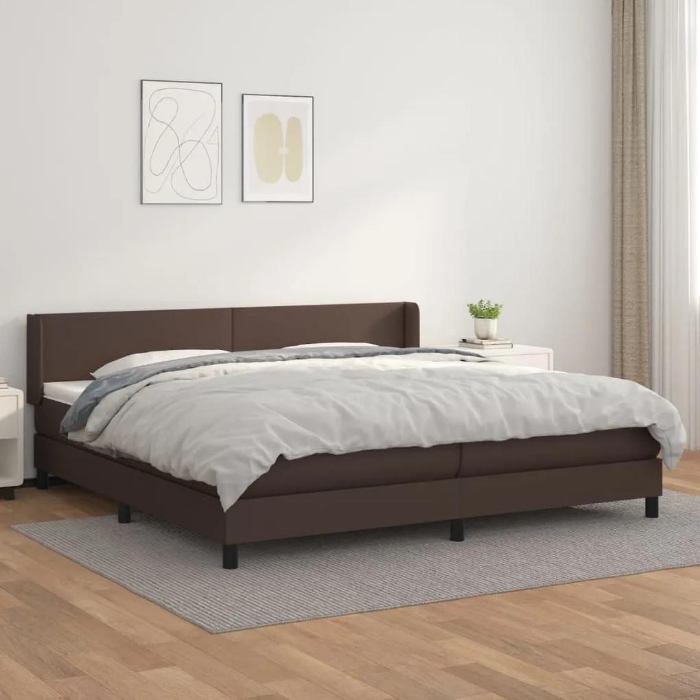 Boxspring posteľ s matracom hnedá 200x200 cm umelá koža 3130682