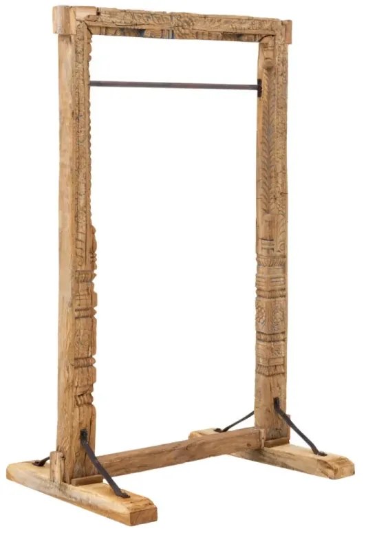 furniture-nabytek.cz - Masívna predsieňová šatní skriňa Kavali z recyklovaného starého dreva, neupravená, hnedá