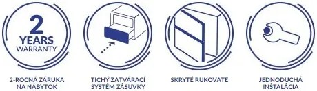 Cersanit Moduo Slim, závesná umývadlová skrinka 80cm, biela lesklá, S929-002