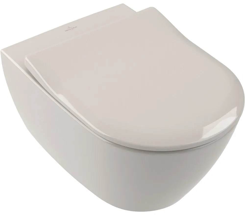 VILLEROY & BOCH Subway 2.0 WC sedátko s poklopom SlimSeat, s funkciou QuickRelease a Softclosing, Pergamon, 9M78S1R3
