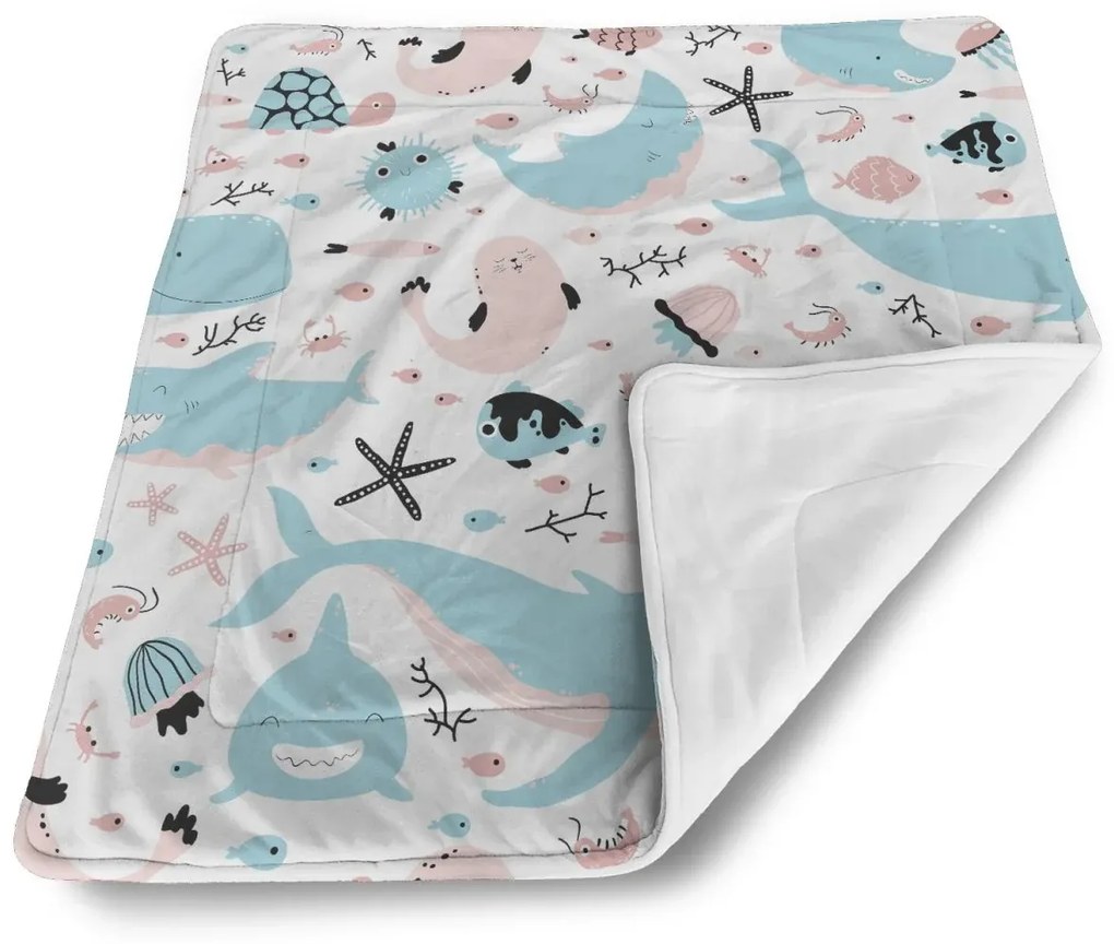 Sablio Deka pre bábätko Animovaný Morský svet - 80x100 cm