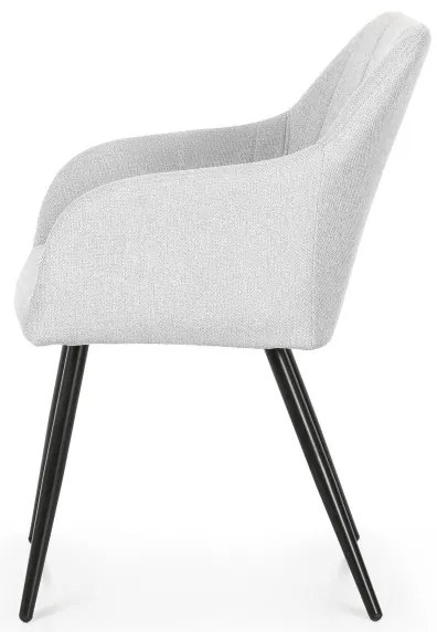 Sada dvoch jedálenských stoličiek LUXANO svetlosivé / čierne nohy (2 ks)