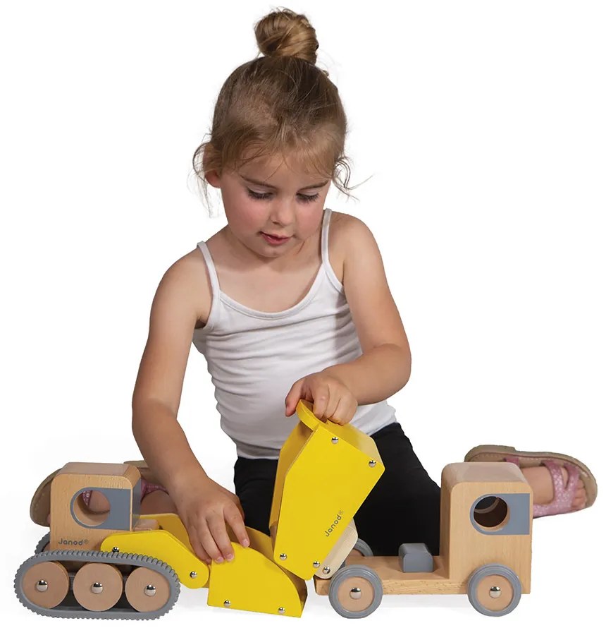 Drevené autá Bolid - Bager a nákladné auto