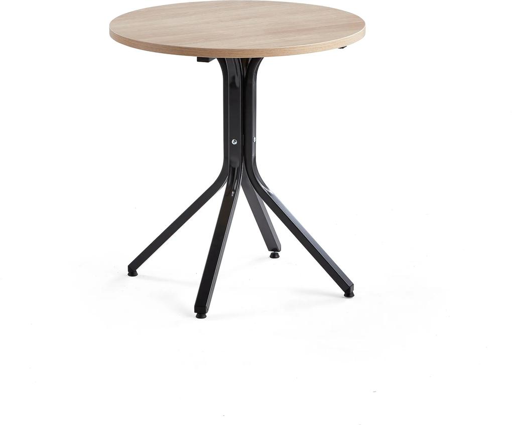 Stôl Various, Ø700x740 mm, čierna, dub