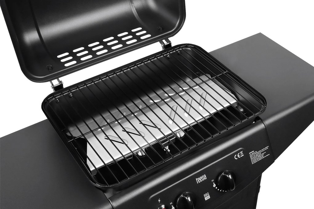 Teesa TSA0080 Plynový gril 2000, 2 horáky, 5 kW, čierny