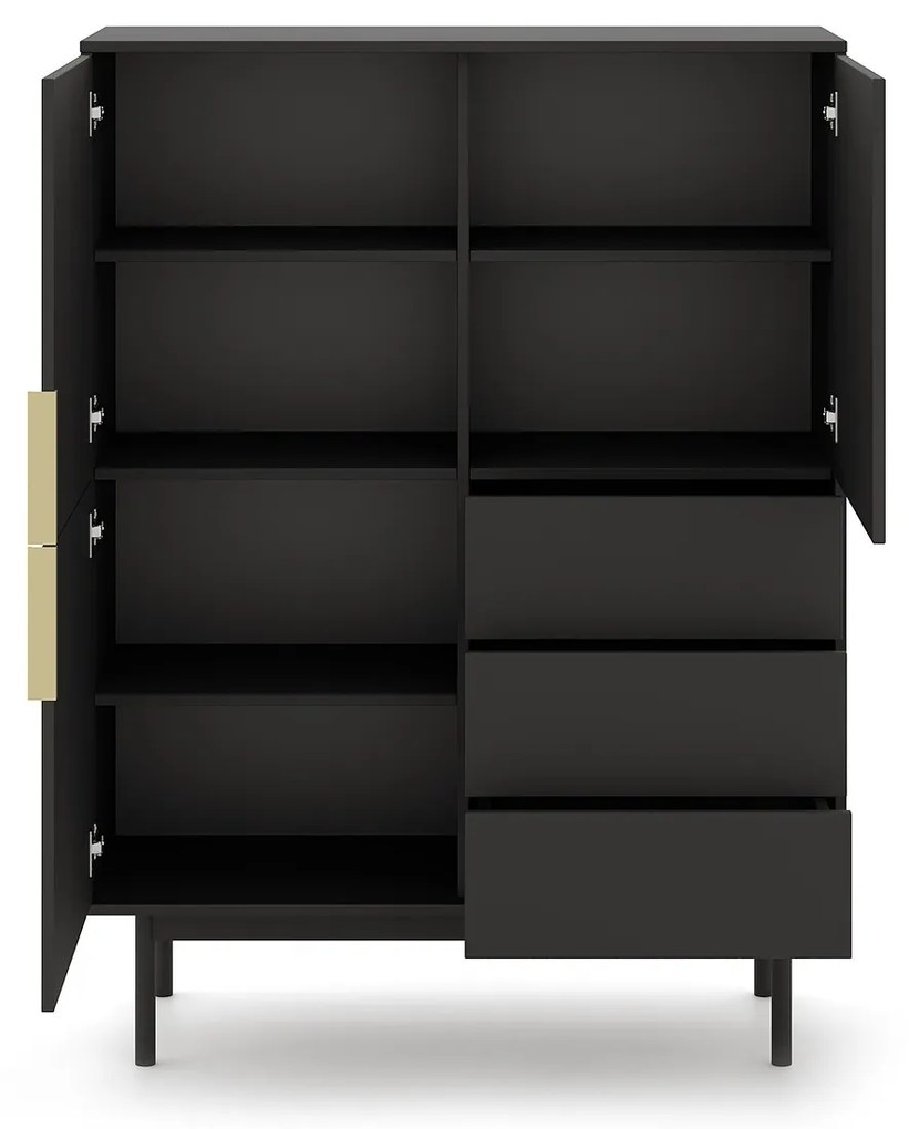 Vysoká komoda Viva 104 cm čierna