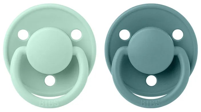 BIBS De Lux cumlíky, silikón 2ks - one size - Nordic mint Island sea