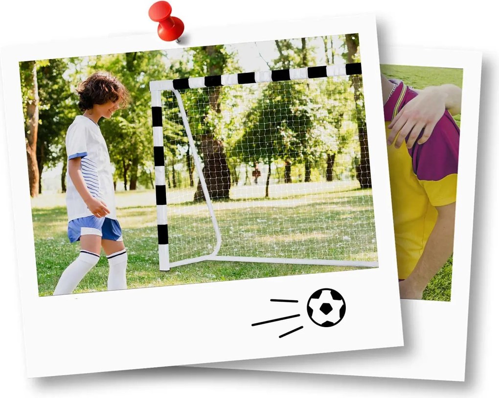Neo-Sport Futbalová bránka 180 x 120 x 60 cm NS-464 čierna a biela