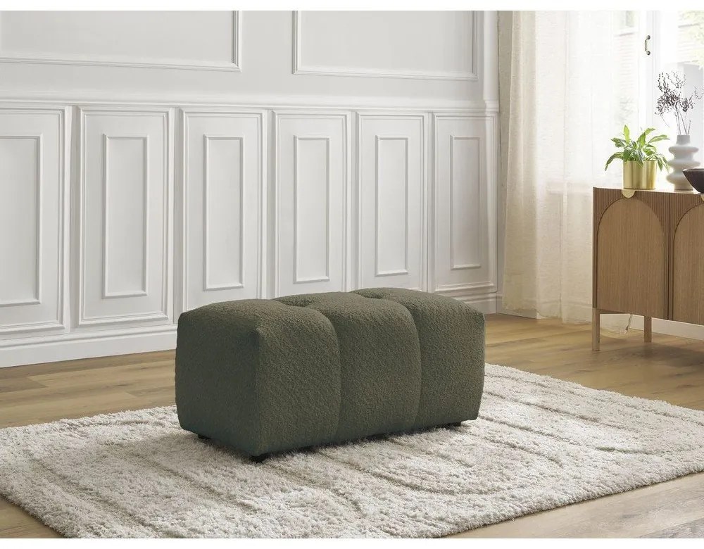 Kaki podnožka z textílie buklé Roxelane – Bobochic Paris