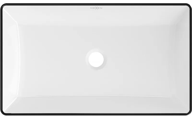 Mexen NADIA UMÝVADLO, 60x35 CM, BIELA/ČIERNY OKRAJ, 21616007
