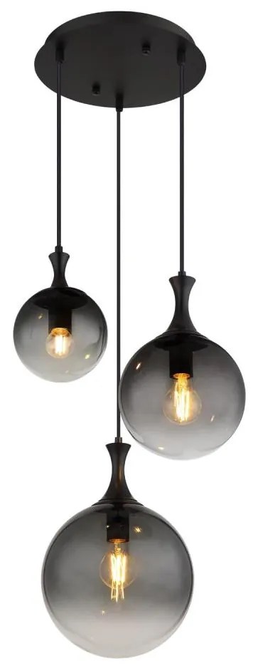 Globo 15885-3H - Luster na lanku DALTON 3xE27/10W/230V pr. 48 cm čierna
