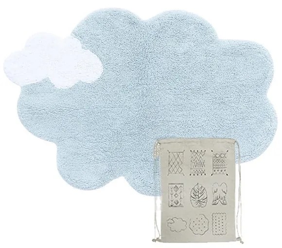 Svetlomodrý prateľný ručne tkaný bavlnený detský koberec 70x100 cm Mini Dream – Lorena Canals