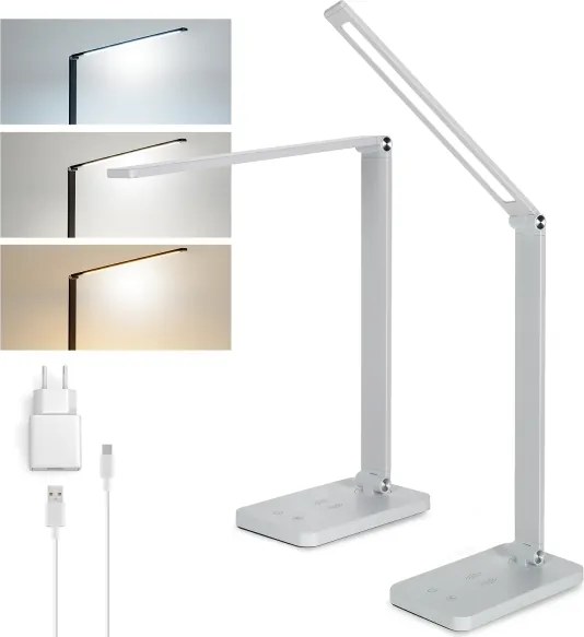 Brilagi - LED stmievateľná dotyková stolná lampa s bezdrôtovým nabíjaním QI LED/7W/5V 3000/4000/6000K biela