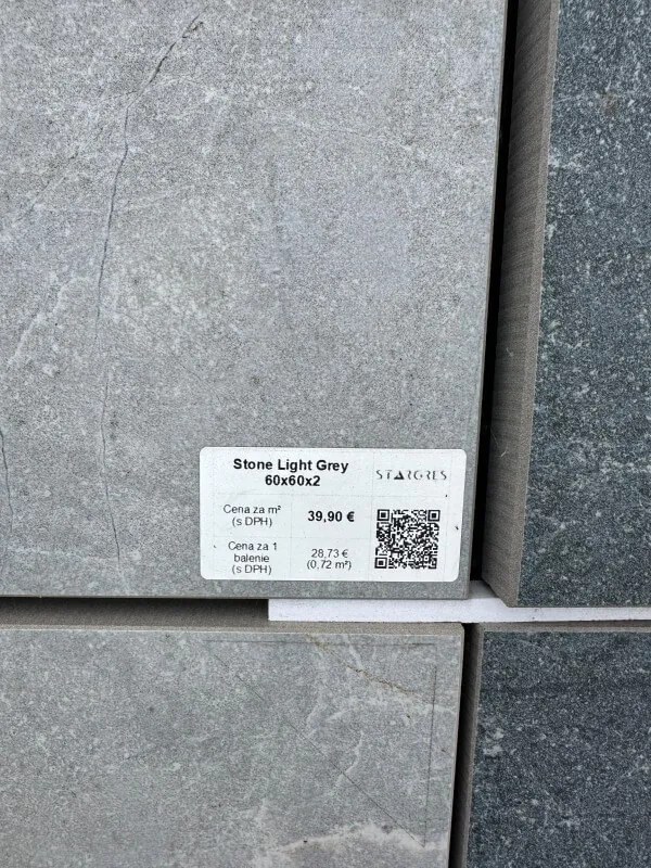 Dlažba Stone Light Grey 60x60x2