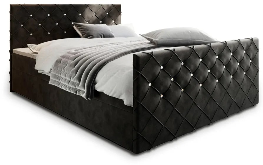 Čalúnená posteľ boxspring MINDY, 140x200,  magic velvet 2219