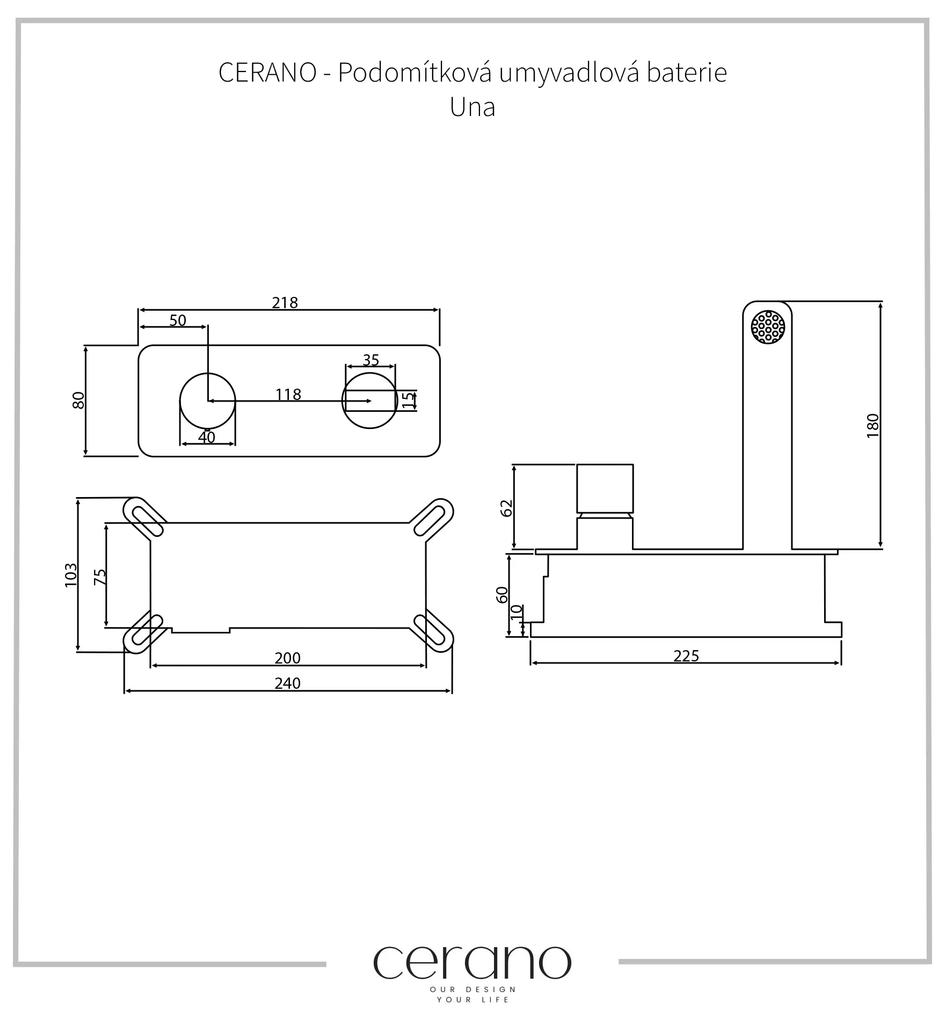 Cerano Una, umývadlová batéria pod omietku, chrómová, CER-CER-423517