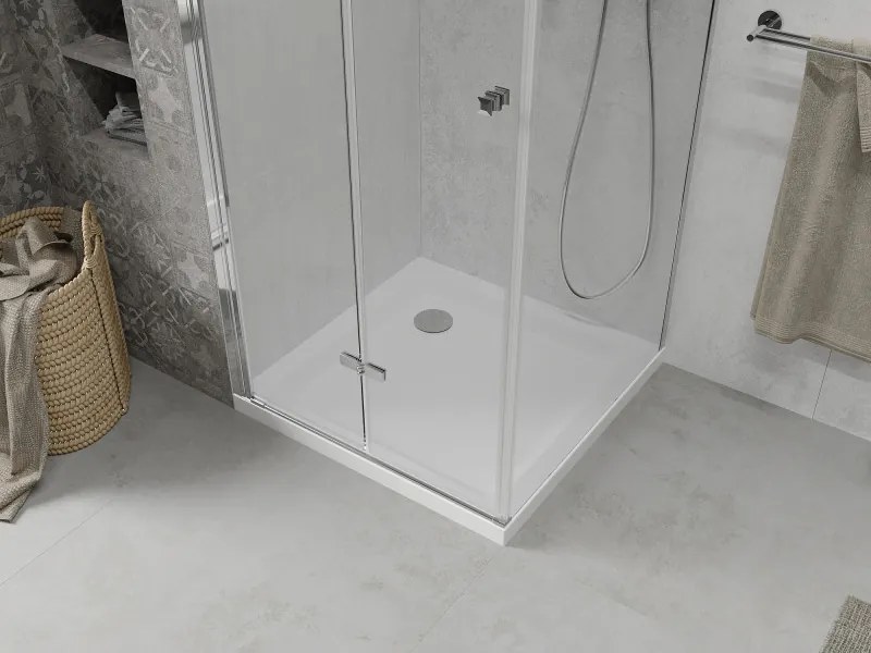 Mexen Lima sprchovací kút 80x80cm, 6mm sklo, chrómový profil - číre sklo + Slim sprchová vanička - 856-080-080-00-00-4010