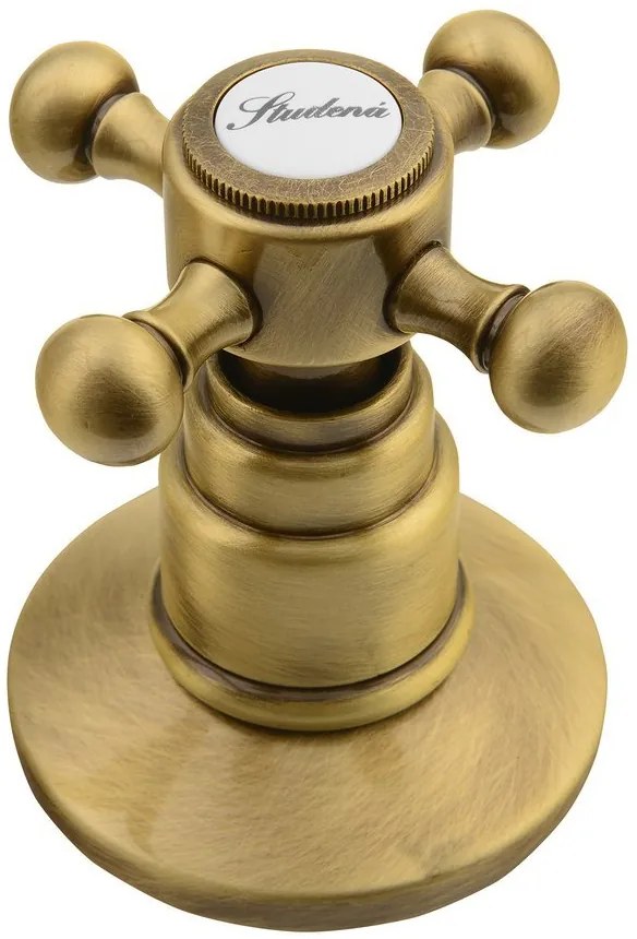 Sapho Sapho, ANTEA trojprvková umývadlová batéria s retro hubicou, s výpusťou, bronz, 3226