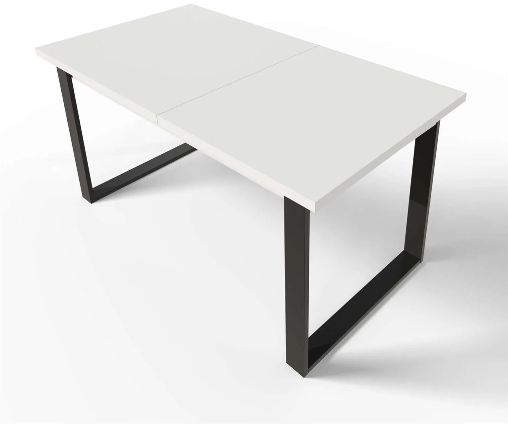 Rozkladací jedálenský stôl GRANDE 150 - 190 x 80 cm biely matný