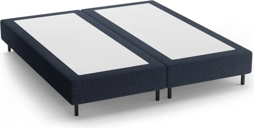 Tmavomodrá čalúnená dvojlôžková posteľ bez čela 140x200 cm Whale – Micadoni