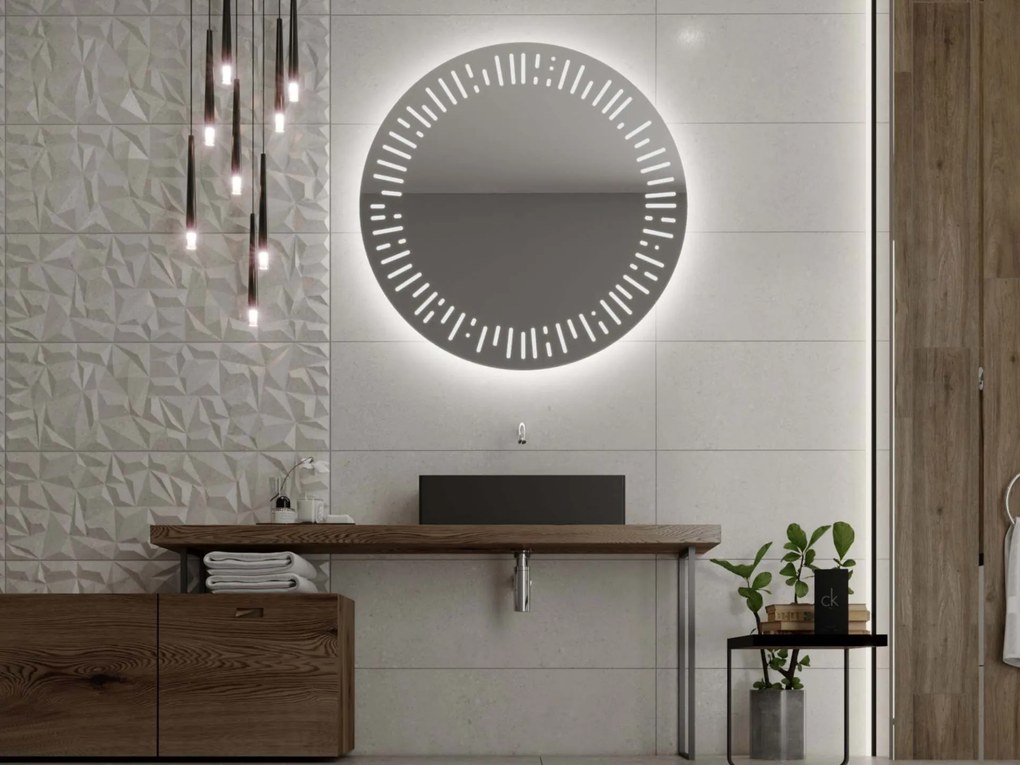 Okrúhle zrkadlo do kúpeľne s LED osvetlením C6