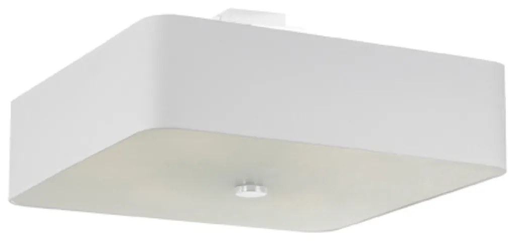 Stropné svietidlo Lokko, 1x biele textilné tienidlo, (biele sklo), (55 cm)