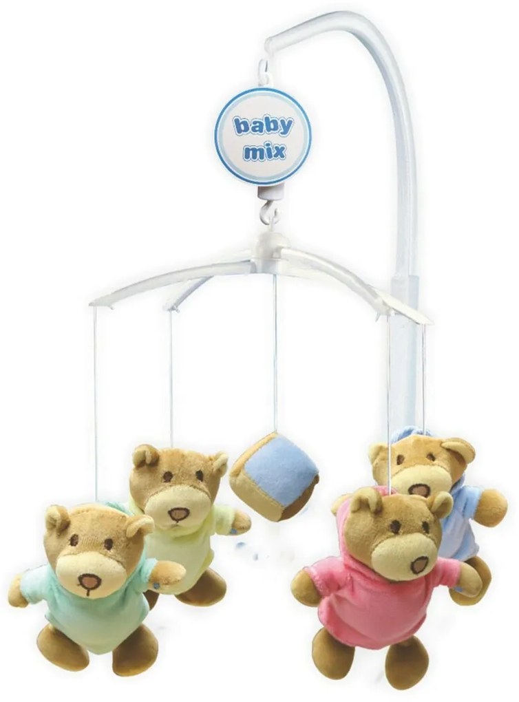 Baby Mix Kolotoč nad postieľku Medvedíky a kocka ,d. 36 cm