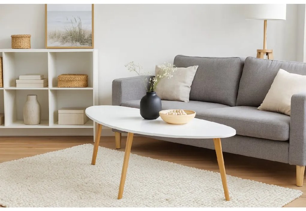 Noela Odkladací stolík SCANDIA 120 biely