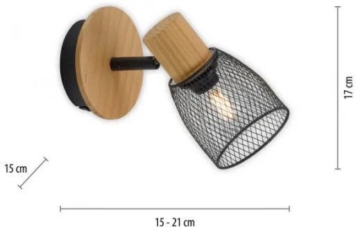 JUST LIGHT. 15191-79 - Nástenné bodové svietidlo TAMIS 1xE14/10W/230V borovica