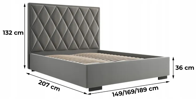 AMADEUS 140X200 MANŽELSKÁ POSTEĽ S ROŠTOM ZELENÁ ZAMATOVÁ LÁTKA
