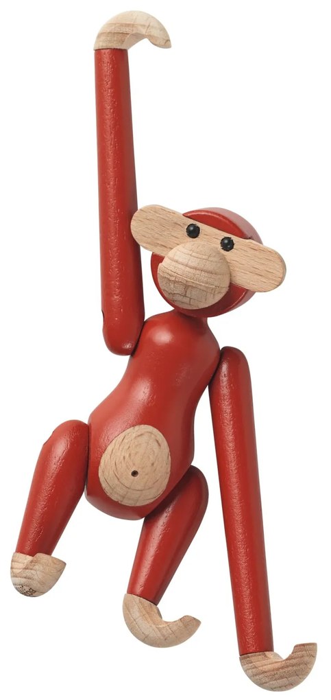 Kay Bojesen Denmark Drevená opička Monkey Mini Vintage Red 9,5 cm