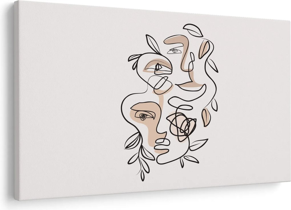 Obraz - Line art tváre (90x60 cm)