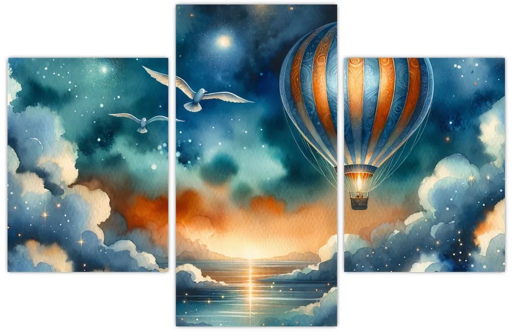 Obraz - Lietať nočnou oblohou (90x60 cm)