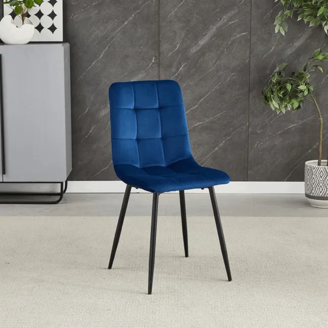 Jedálenská stolička zamatová, modrá CT-281 BLUE4