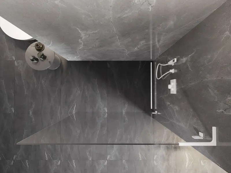 Mexen Lunar L, sprchová stena pravá 50 x 200 cm, 8mm číre sklo, biely profil, 830L-050-000-20-00-P