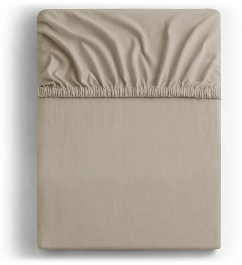 Svetlohnedá napínacia plachta jersey 180x200 cm Amber – Restilo