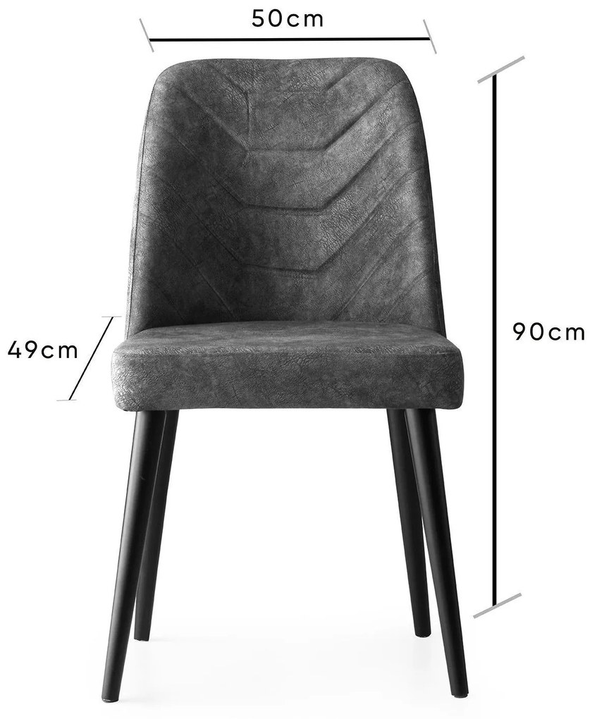 Súprava 4 ks jedálenských stoličiek Dallas z masívu v antracitovej sivej farbe
