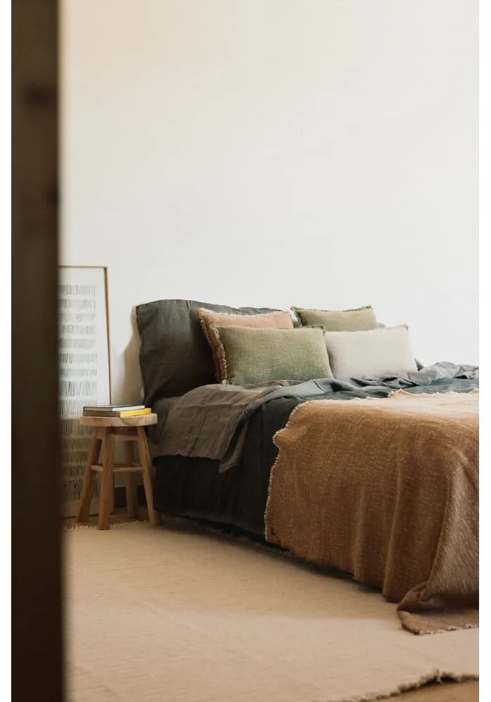 Okrovožltá bavlnená deka 130x180 cm Handloom – Lorena Canals