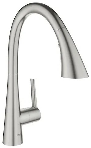 Grohe Zedra drezová batéria s vyťahovacou spŕškou, 3 prúdy supersteel 32294dc2 G32294DC2