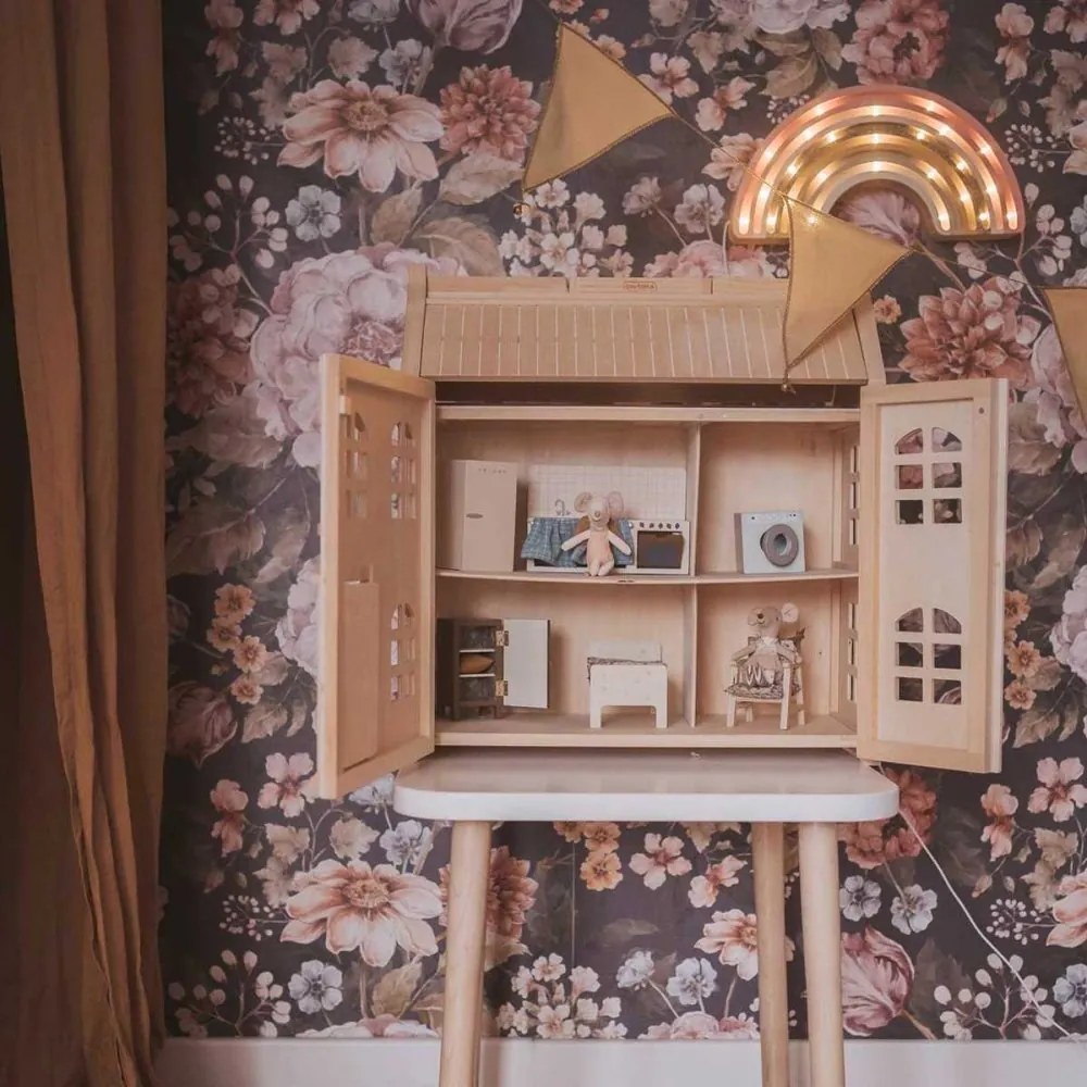 Tapeta kytica kvetov tmavá 280x100 cm